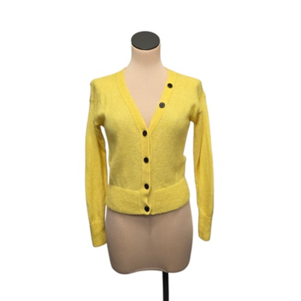 Madewell Sweater Womens XS Yellow Alpaca Blend Button Cardigan Soft Knit NWT‎